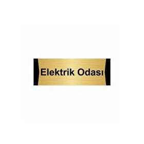 Özarslan Dizayn Elektrik Odası 5x20 cm Altın Renk Metal Yönlendirme Levhası