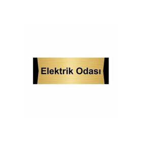 Özarslan Dizayn Elektrik Odası 5x20 cm Altın Renk Metal Yönlendirme Levhası
