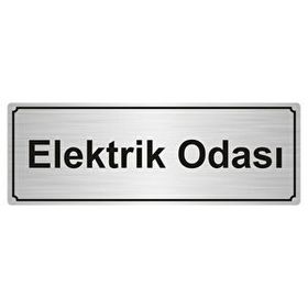 Özarslan Dizayn Elektrik Odası 5x20 cm Gümüş Renk Metal Yönlendirme Levhası