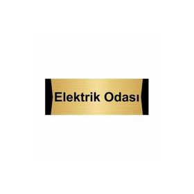 Özarslan Dizayn Elektrik Odası 7x20 cm Altın Renk Metal Yönlendirme Levhası