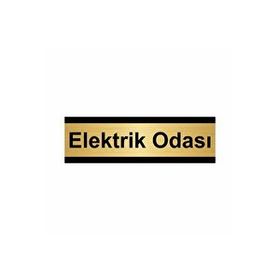 Özarslan Dizayn Elektrik Odası 7x20 cm Altın Renk Metal Yönlendirme Levhası