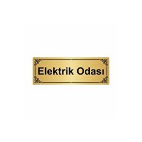 Özarslan Dizayn Elektrik Odası 7x20 cm Altın Renk Metal Yönlendirme Levhası