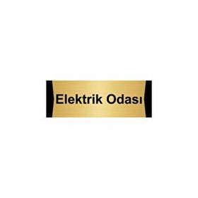 Özarslan Dizayn Elektrik Odası 7x20 cm Altın Renk Metal Yönlendirme Levhası