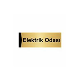 Özarslan Dizayn Elektrik Odası 7x20 cm Altın Renk Metal Yönlendirme Levhası