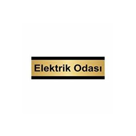 Özarslan Dizayn Elektrik Odası 7x20 cm Altın Renk Metal Yönlendirme Levhası
