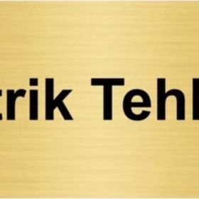 Özarslan Dizayn Elektrik Tehlikesi 10x20 cm Altın Renk Metal Yönlendirme Levhası