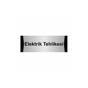 Özarslan Dizayn Elektrik Tehlikesi 10x20 cm Gümüş Renk Metal Yönlendirme Levhası