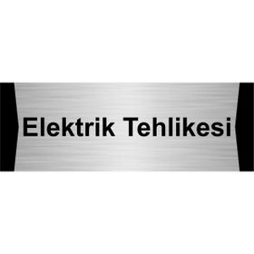 Özarslan Dizayn Elektrik Tehlikesi 5x20 cm Gümüş Renk Metal Yönlendirme Levhası