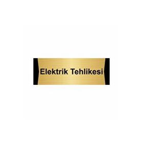 Özarslan Dizayn Elektrik Tehlikesi 7x20 cm Altın Renk Metal Yönlendirme Levhası