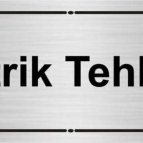 Özarslan Dizayn Elektrik Tehlikesi 7x20 cm Gümüş Renk Metal Yönlendirme Levhası