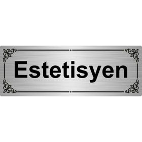 Özarslan Dizayn Esteisyen 7x20 cm Gümüş Renk Metal Yönlendirme Levhası