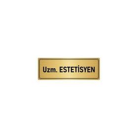 Özarslan Dizayn Estetisyen 10x20 cm Altın Renk Metal Yönlendirme Levhası
