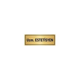 Özarslan Dizayn Estetisyen 10x20 cm Altın Renk Metal Yönlendirme Levhası