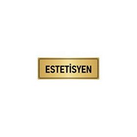 Özarslan Dizayn Estetisyen 10x20 cm Altın Renk Metal Yönlendirme Levhası