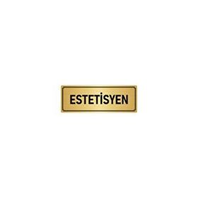 Özarslan Dizayn Estetisyen 10x20 cm Altın Renk Metal Yönlendirme Levhası