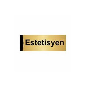 Özarslan Dizayn Estetisyen 10x20 cm Altın Renk Metal Yönlendirme Levhası