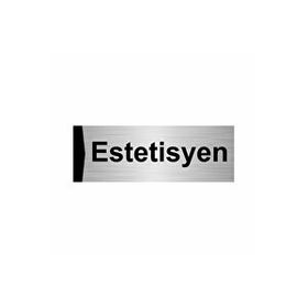 Özarslan Dizayn Estetisyen 10x20 cm Gümüş Renk Metal Yönlendirme Levhası