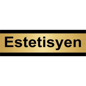 Özarslan Dizayn Estetisyen 5x20 cm Altın Renk Metal Yönlendirme Levhası