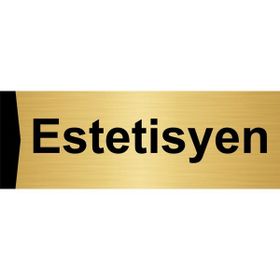 Özarslan Dizayn Estetisyen 5x20 cm Altın Renk Metal Yönlendirme Levhası