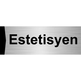 Özarslan Dizayn Estetisyen 5x20 cm Gümüş Renk Metal Yönlendirme Levhası