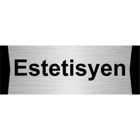 Özarslan Dizayn Estetisyen 5x20 cm Gümüş Renk Metal Yönlendirme Levhası