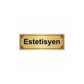 Özarslan Dizayn Estetisyen 7x20 cm Altın Renk Metal Yönlendirme Levhası