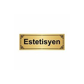 Özarslan Dizayn Estetisyen 7x20 cm Altın Renk Metal Yönlendirme Levhası