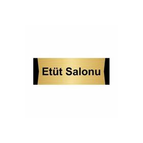 Özarslan Dizayn Etüt Salonu 10x20 cm Altın Renk Metal Yönlendirme Levhası