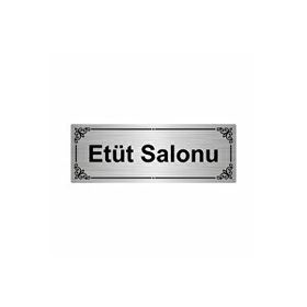 Özarslan Dizayn Etüt Salonu 7x20 cm Gümüş Renk Metal Yönlendirme Levhası