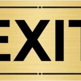 Özarslan Dizayn Exit 7x20 cm Altın Renk Metal Yönlendirme Levhası
