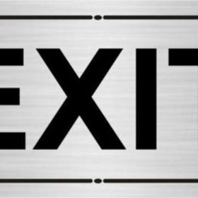 Özarslan Dizayn Exit 7x20 cm Gümüş Renk Metal Yönlendirme Levhası