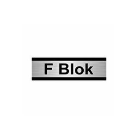 Özarslan Dizayn F Blok 10x20 cm Gümüş Renk Metal Yönlendirme Levhası