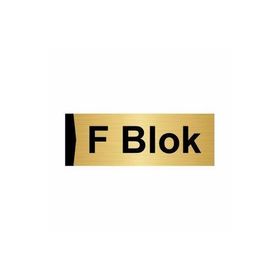Özarslan Dizayn F Blok 5x20 cm Altın Renk Metal Yönlendirme Levhası