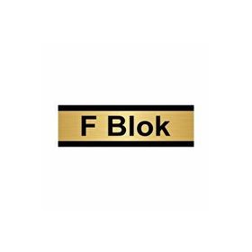 Özarslan Dizayn F Blok 5x20 cm Altın Renk Metal Yönlendirme Levhası