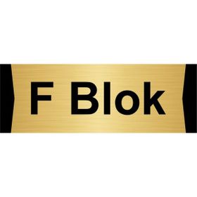 Özarslan Dizayn F Blok 5x20 cm Altın Renk Metal Yönlendirme Levhası