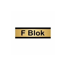 Özarslan Dizayn F Blok 7x20 cm Altın Renk Metal Yönlendirme Levhası
