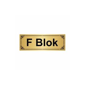 Özarslan Dizayn F Blok 7x20 cm Altın Renk Metal Yönlendirme Levhası
