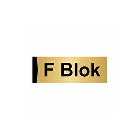 Özarslan Dizayn F Blok 7x20 cm Altın Renk Metal Yönlendirme Levhası