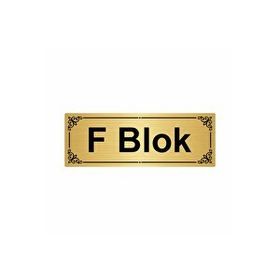 Özarslan Dizayn F Blok 7x20 cm Altın Renk Metal Yönlendirme Levhası