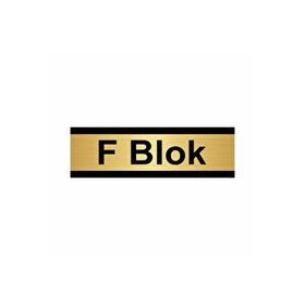 Özarslan Dizayn F Blok 7x20 cm Altın Renk Metal Yönlendirme Levhası