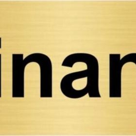 Özarslan Dizayn Finans 10x20 cm Altın Renk Metal Yönlendirme Levhası