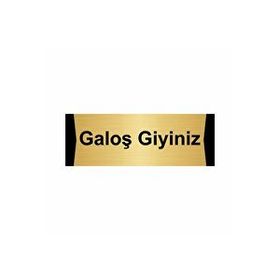 Özarslan Dizayn Galoş Giyiniz 10x20 cm Altın Renk Metal Yönlendirme Levhası