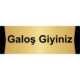 Özarslan Dizayn Galoş Giyiniz 10x20 cm Altın Renk Metal Yönlendirme Levhası