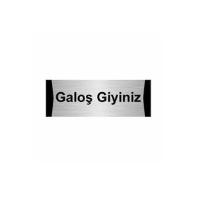 Özarslan Dizayn Galoş Giyiniz 10x20 cm Gümüş Renk Metal Yönlendirme Levhası