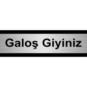 Özarslan Dizayn Galoş Giyiniz 10x20 cm Gümüş Renk Metal Yönlendirme Levhası