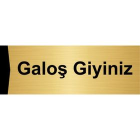 Özarslan Dizayn Galoş Giyiniz 5x20 cm Altın Renk Metal Yönlendirme Levhası