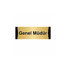 Özarslan Dizayn Genel Müdür 10x20 cm Altın Renk Metal Yönlendirme Levhası