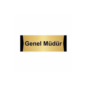 Özarslan Dizayn Genel Müdür 10x20 cm Altın Renk Metal Yönlendirme Levhası