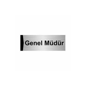 Özarslan Dizayn Genel Müdür 10x20 cm Gümüş Renk Metal Yönlendirme Levhası