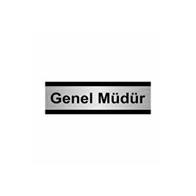 Özarslan Dizayn Genel Müdür 10x20 cm Gümüş Renk Metal Yönlendirme Levhası